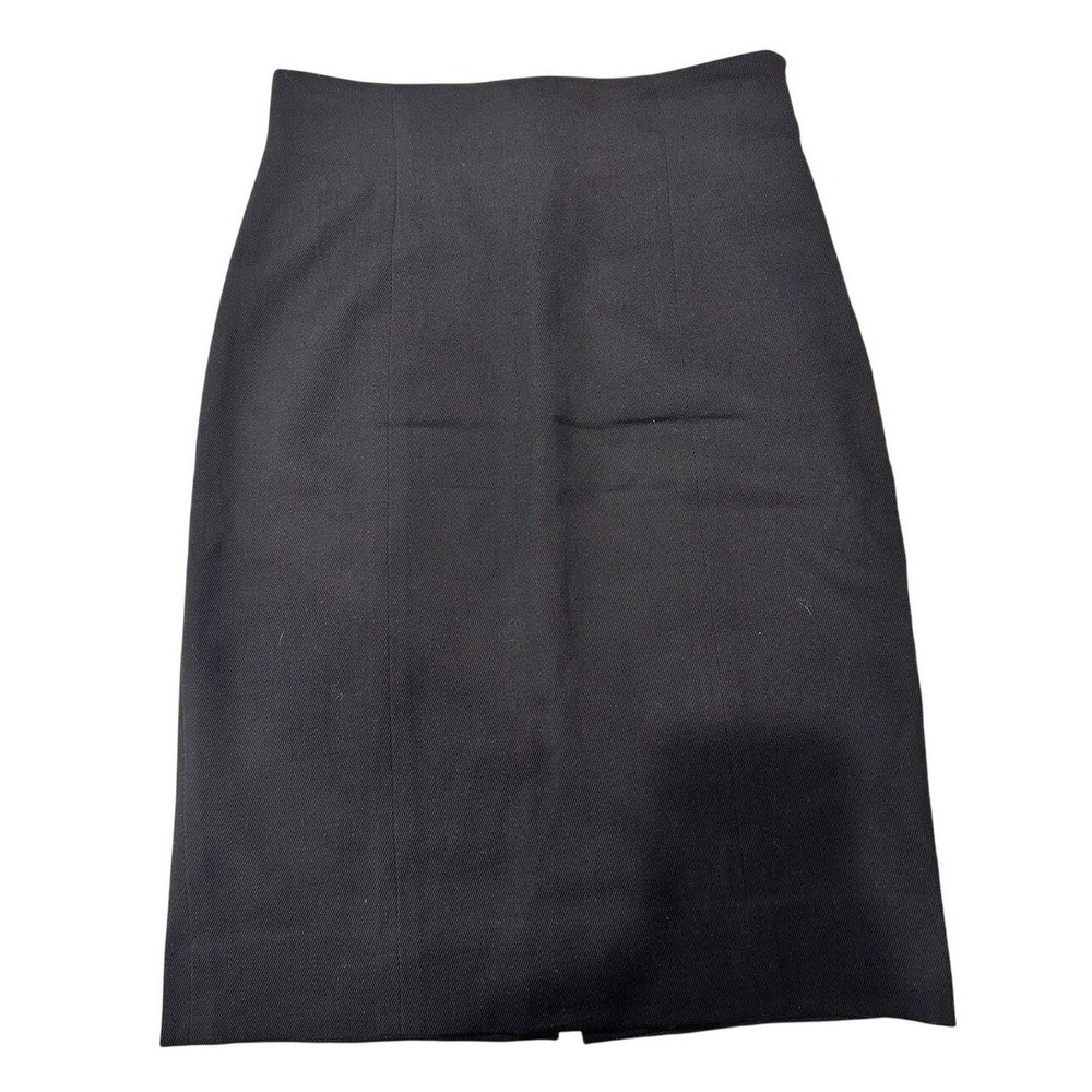 Theory Womens Black Wool Blend Pencil Skirt Side Zip Size 4